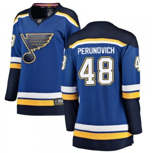 Women's Fanatics Branded St. Louis Blues Scott Perunovich Blue Home Jersey - Breakaway