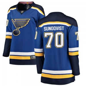 Women's Fanatics Branded St. Louis Blues Oskar Sundqvist Blue Home Jersey - Breakaway