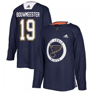 Men's Adidas St. Louis Blues Jay Bouwmeester Blue Practice Jersey - Authentic