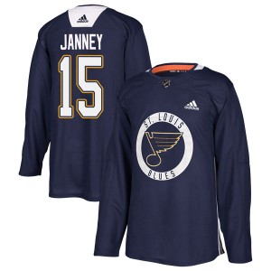 Men's Adidas St. Louis Blues Craig Janney Blue Practice Jersey - Authentic