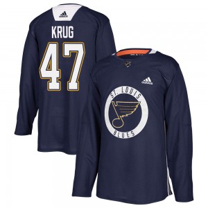 Men's Adidas St. Louis Blues Torey Krug Blue Practice Jersey - Authentic