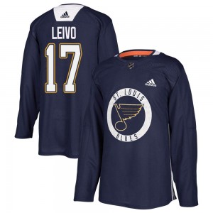 Men's Adidas St. Louis Blues Josh Leivo Blue Practice Jersey - Authentic