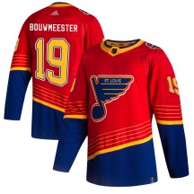 Youth Adidas St. Louis Blues Jay Bouwmeester Red 2020/21 Reverse Retro Jersey - Authentic