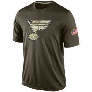 Men's Nike St. Louis Blues Olive Salute To Service KO Performance Dri-FIT T-Shirt -